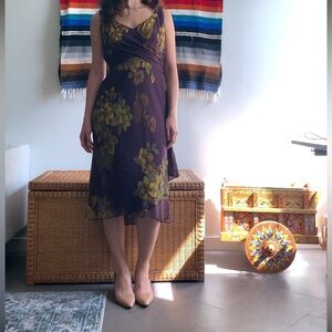 Vintage Silk Midi Dress